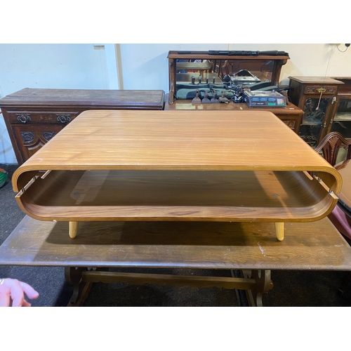 356 - Mid Century Curved Wood Coffee Table