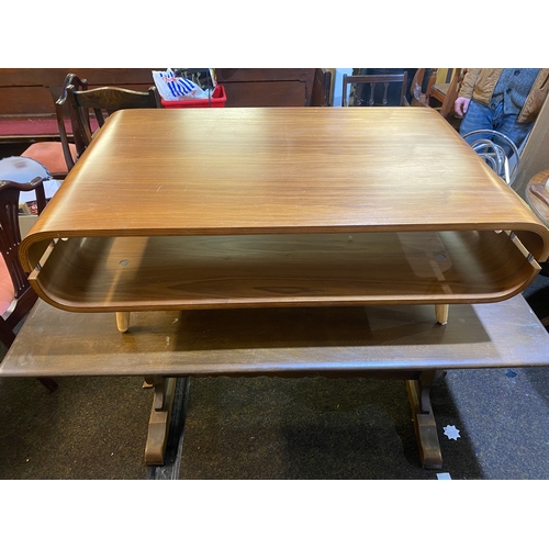 356 - Mid Century Curved Wood Coffee Table