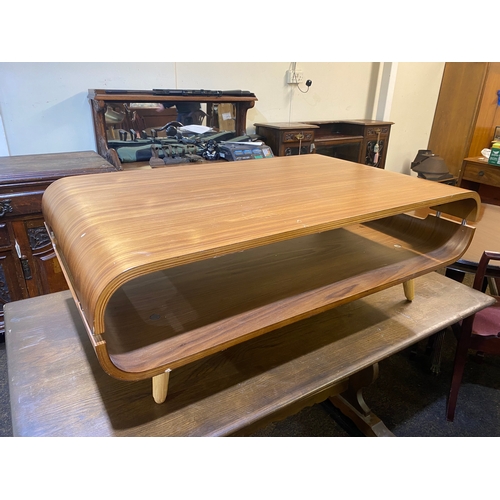 356 - Mid Century Curved Wood Coffee Table