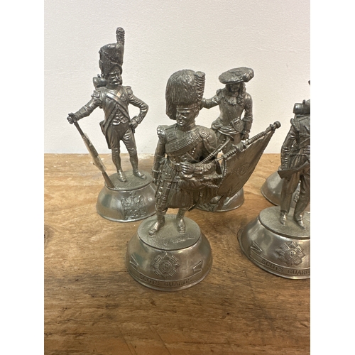 29 - 5 x Silver plated collectable soldiers