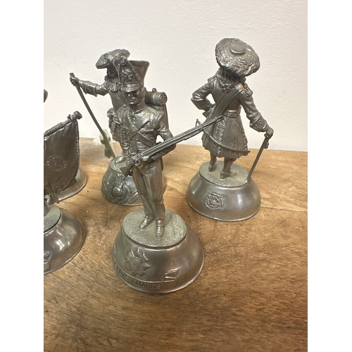 29 - 5 x Silver plated collectable soldiers