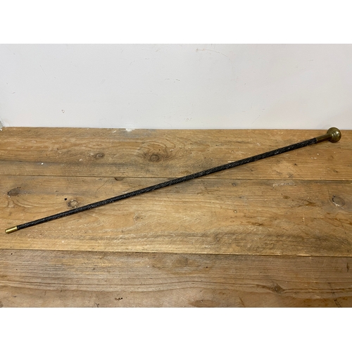 52 - Brass Top Military Cane with Crest