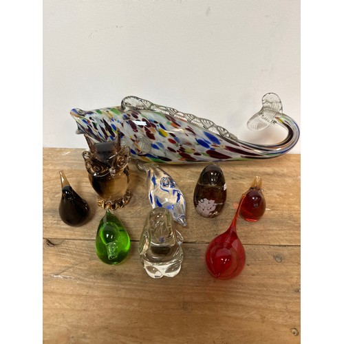 65 - Collection of nine glass animals