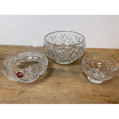 67 - 3x Crystal Bowls