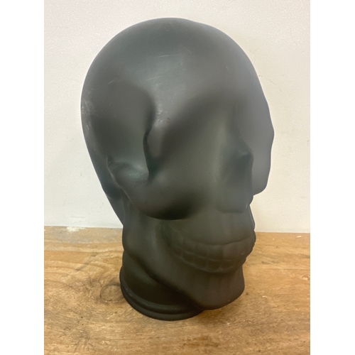 68 - Black glass skull