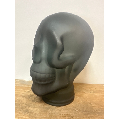 68 - Black glass skull