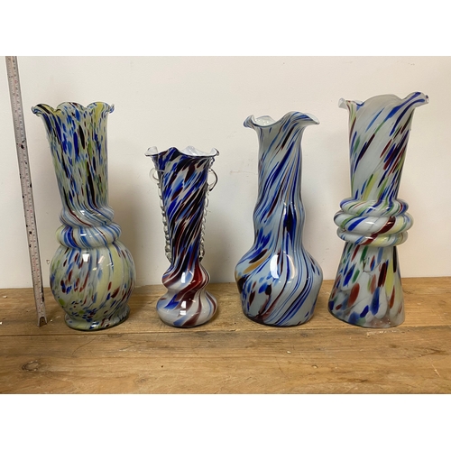 71 - Four Large Art Glass Vases