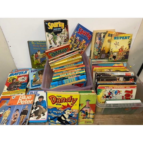 91 - Large Collection of Vintage Annuals to include Blue Peter and Rupert