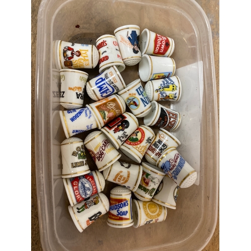 113 - Collection of Vintage Advertising Thimbles