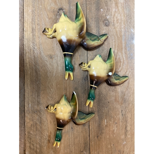 123 - 1950’s Plaster Wall Hanging Ducks, AF