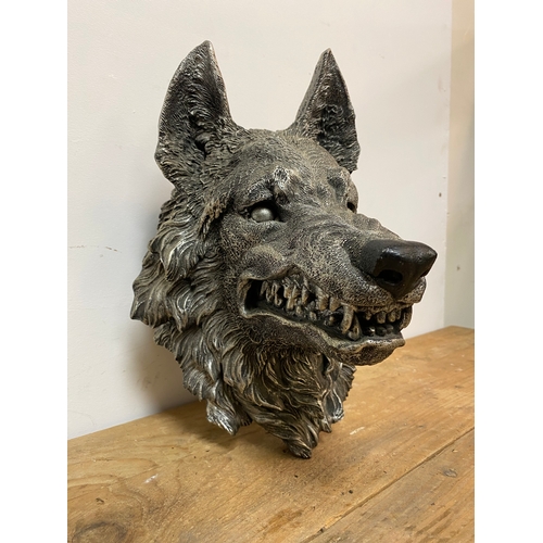 134 - Nemesis Now Grey Wolf Head Wall Plaque