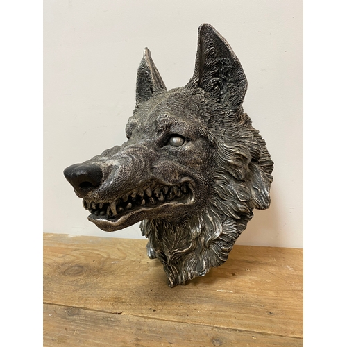 134 - Nemesis Now Grey Wolf Head Wall Plaque