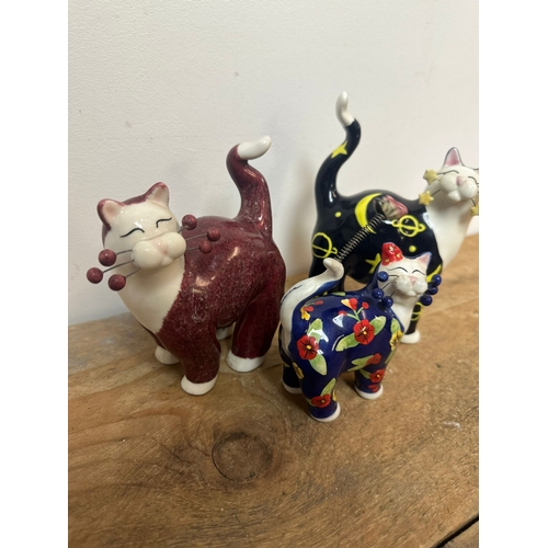 144 - Ceramic Lacombe Cat Figures