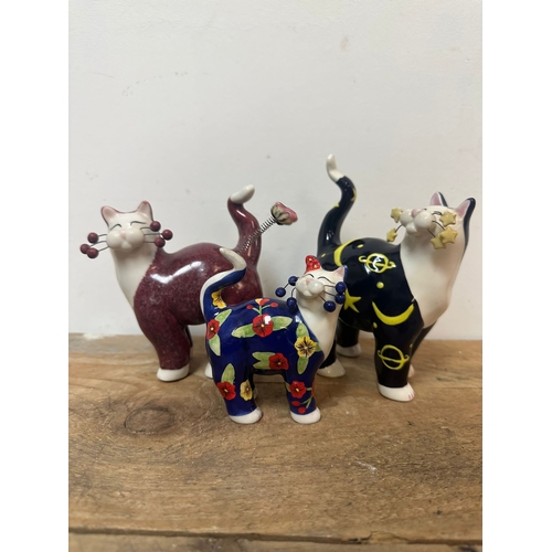 144 - Ceramic Lacombe Cat Figures