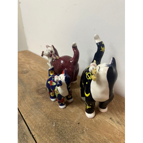 144 - Ceramic Lacombe Cat Figures