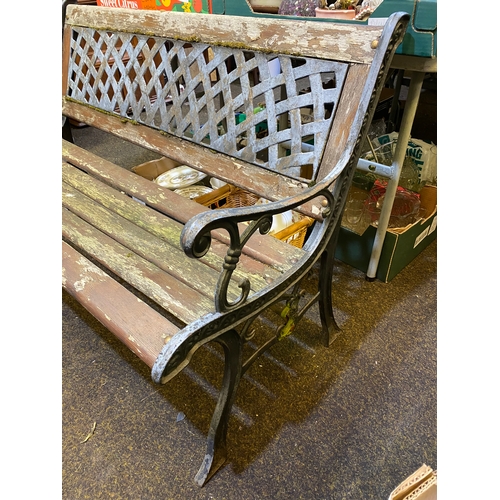 156 - Garden Bench with Cast iron ends and back