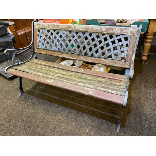 156 - Garden Bench with Cast iron ends and back