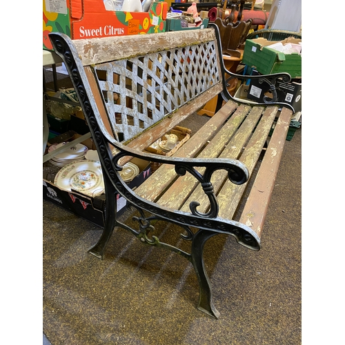 156 - Garden Bench with Cast iron ends and back