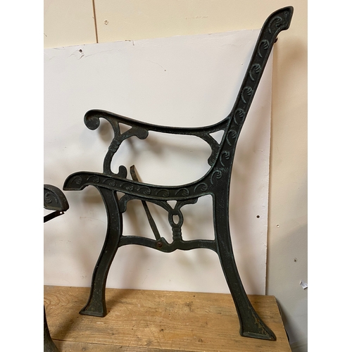 157 - Cast Iron Bench Ends, one crack