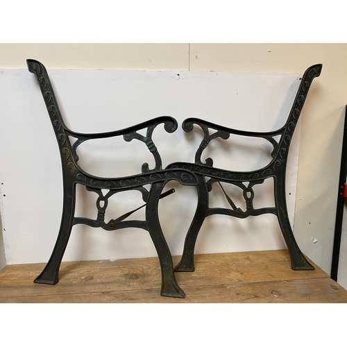 157 - Cast Iron Bench Ends, one crack