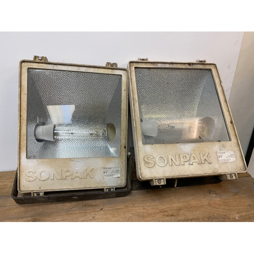 163 - Pair of Large Industrial Spotlights