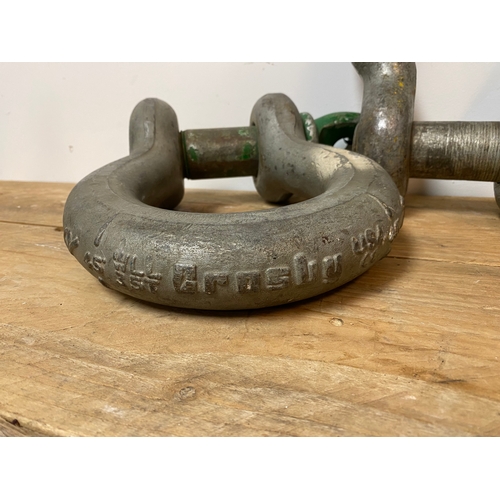 167 - Pair of 35 Tonne Galvanised Steel Crane Shackles