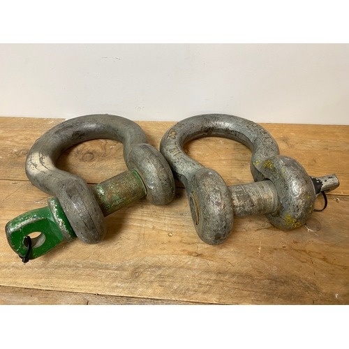 167 - Pair of 35 Tonne Galvanised Steel Crane Shackles