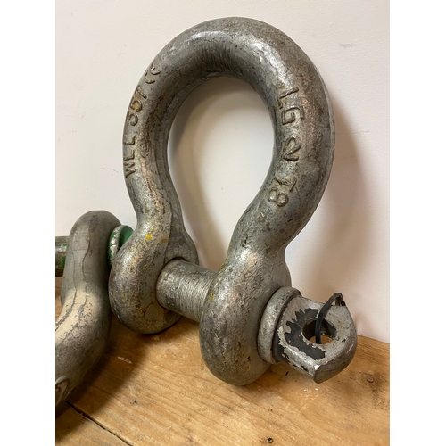 167 - Pair of 35 Tonne Galvanised Steel Crane Shackles