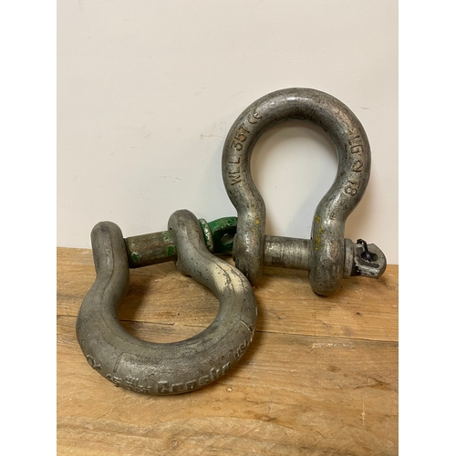 167 - Pair of 35 Tonne Galvanised Steel Crane Shackles