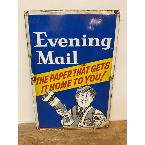 169 - Evening Mail Enamel Sign