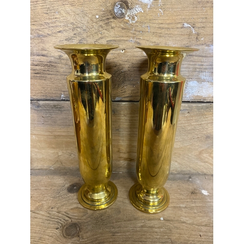 174 - Pair of Solid Brass Vases