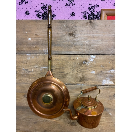 175 - Copper Kettle and Wall Hanging