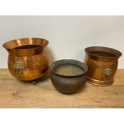 187 - Three Copper Planters