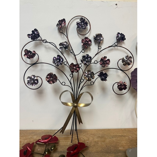 193 - Quantity of Metal Wall Art including Clock