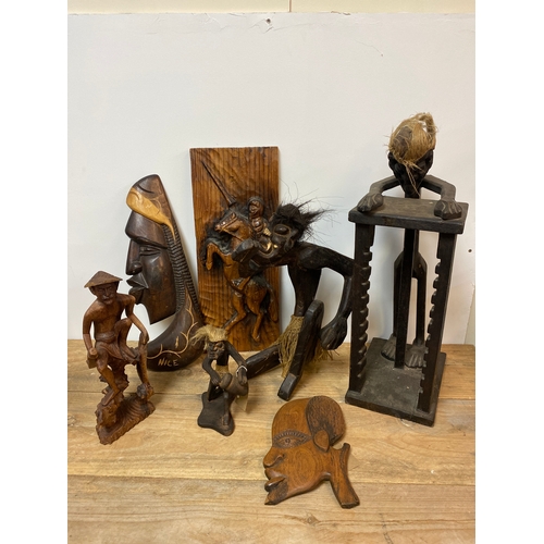 205 - Collection of Wooden Figures and Plaques