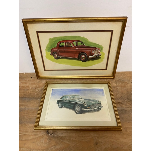 262 - Pair of Framed Motoring Watercolours