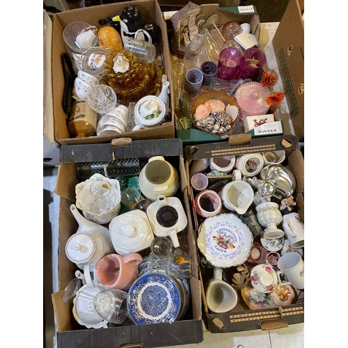 291 - 4 boxes of ceramics and kitchen items