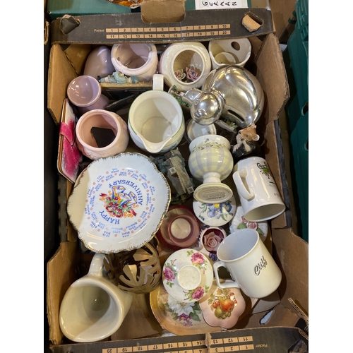 291 - 4 boxes of ceramics and kitchen items