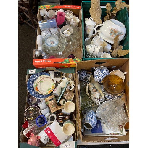 292 - 4 boxes of Homeware, glass and bric a brac