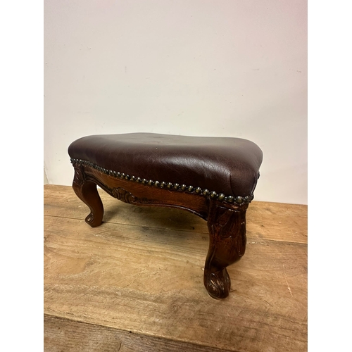 313 - Brown Buttonside Footstool