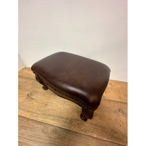 313 - Brown Buttonside Footstool