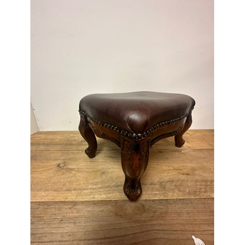 313 - Brown Buttonside Footstool