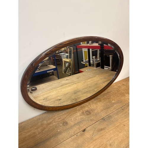 351 - Vintage oval bevelled mirror