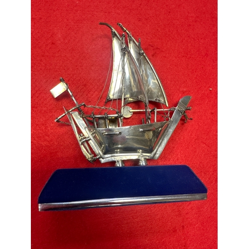 4 - Beautiful hand crafted sterling silver model ship