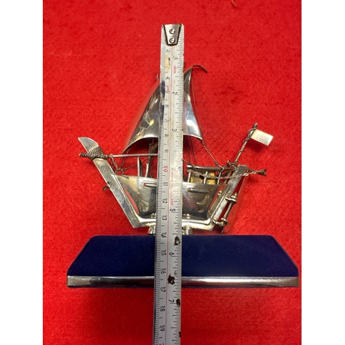 4 - Beautiful hand crafted sterling silver model ship