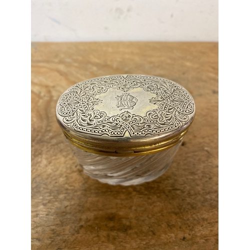 15 - Victorian Silver Lidded Dressing Table Pot, 1861 London Hallmark, TJ Maker - Possibly Thomas Johnson