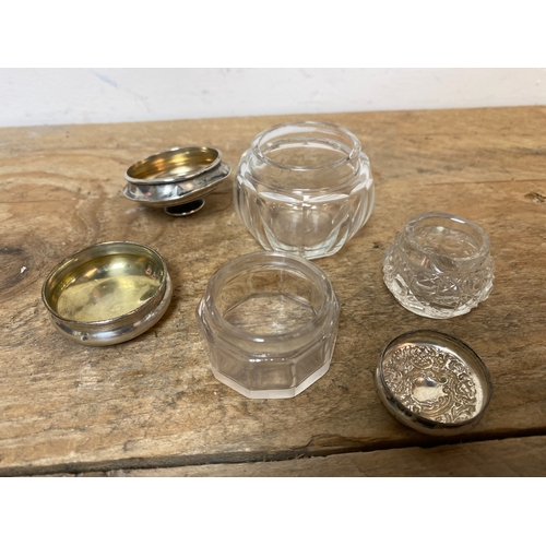 17 - Trio of Silver Lidded Trinket and Pill Pots, All Birmingham Hallmarked