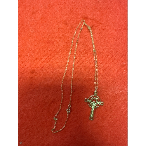 29 - 9ct gold Chain and crucifix