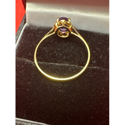 33 - Ladies 9ct Ring with purple stone size P