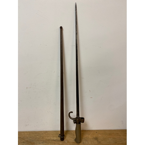 57 - French Bayonet and Scabbard M1886 with Quillon, stamped 83804 RP